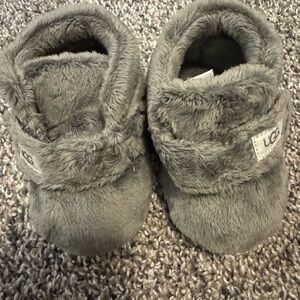 UGG Gray Fuzzy Baby Booties